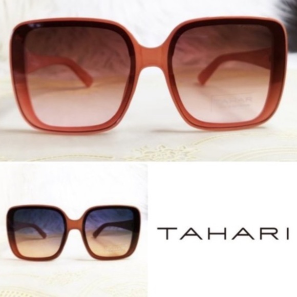 Tahari Accessories - TAHARI Oversized Retro Fashion Sunglasses in Pink and Nude!